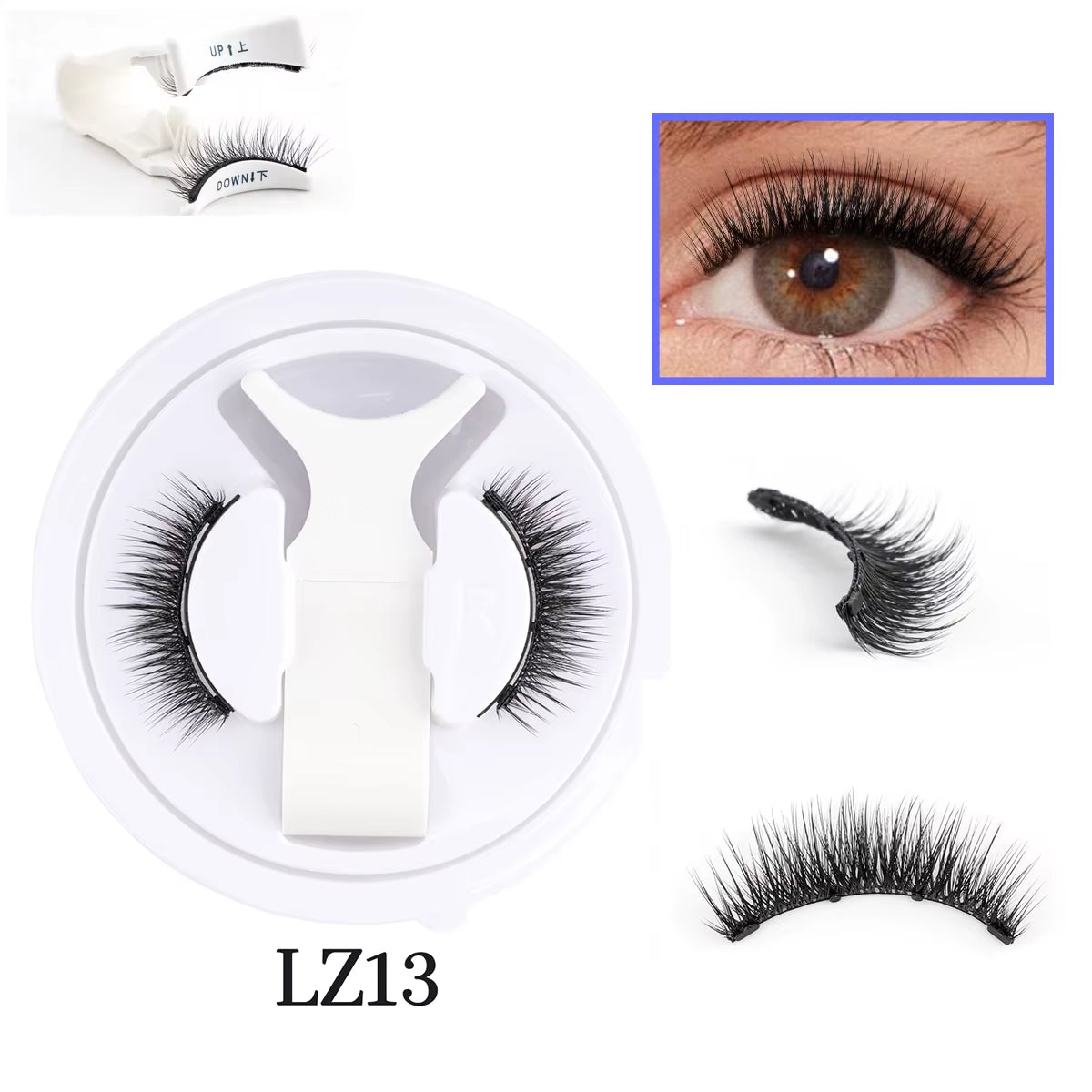 Wholesale 5/1 Pair Magnetic Eyelashes with Tweezer Set Reusable Magnetic Lash Extension Natural Curler False Eyelashes Makeup