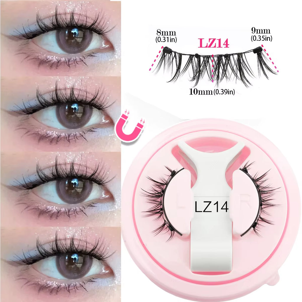 Wholesale 5/1 Pair Magnetic Eyelashes with Tweezer Set Reusable Magnetic Lash Extension Natural Curler False Eyelashes Makeup