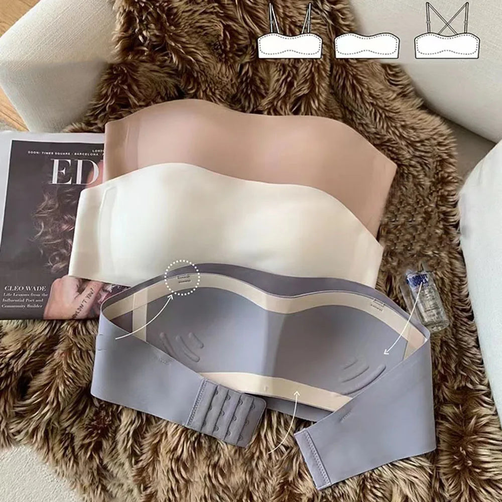 Sexy Seamless Tube Top Bra Invisible Strapless Bras Women Underwear Thin Non Slip Push up Bralette Wireless Female Lingerie