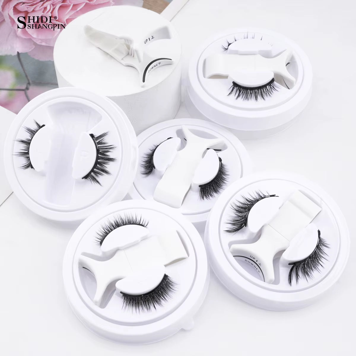 Wholesale 5/1 Pair Magnetic Eyelashes with Tweezer Set Reusable Magnetic Lash Extension Natural Curler False Eyelashes Makeup