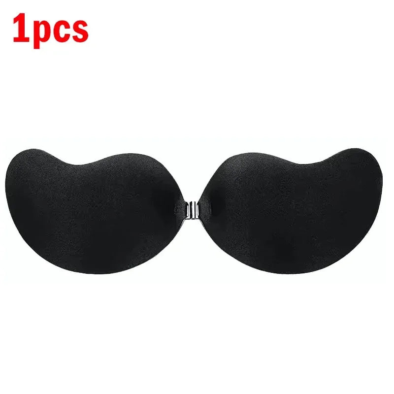 Sexy Women Invisible Push up Bra Self-Adhesive Silicone Bust Front Closure Sticky Bra Skin Backless Strapless Bra