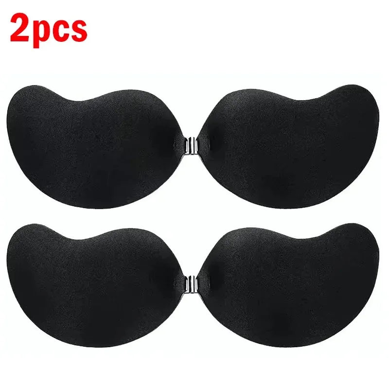 Sexy Women Invisible Push up Bra Self-Adhesive Silicone Bust Front Closure Sticky Bra Skin Backless Strapless Bra