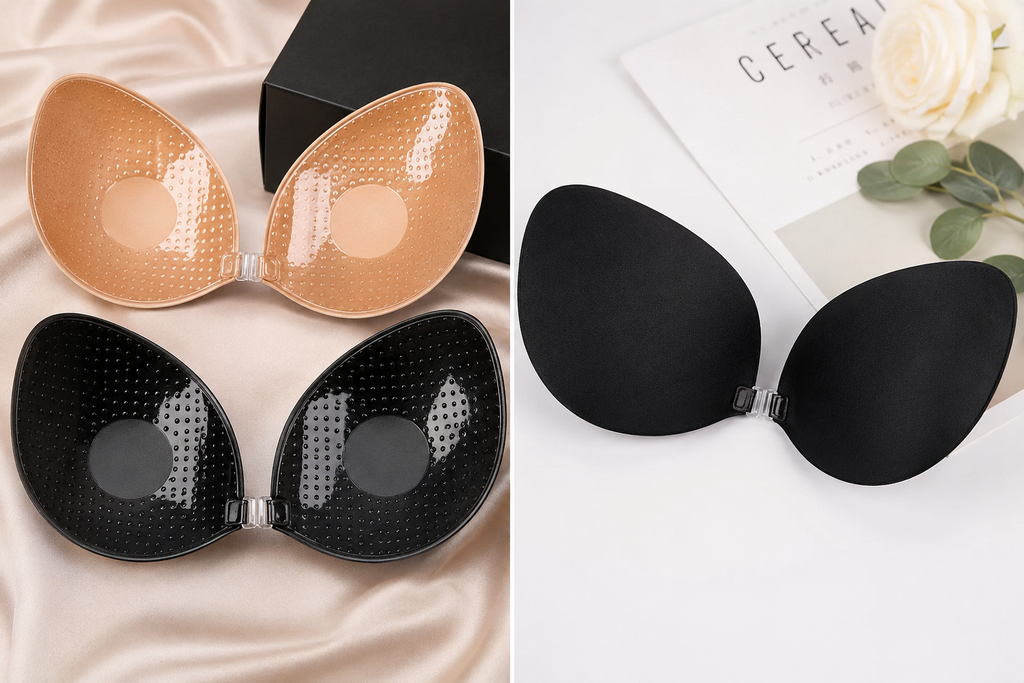 Sexy Women Invisible Push up Bra Self-Adhesive Silicone Bust Front Closure Sticky Bra Skin Backless Strapless Bra