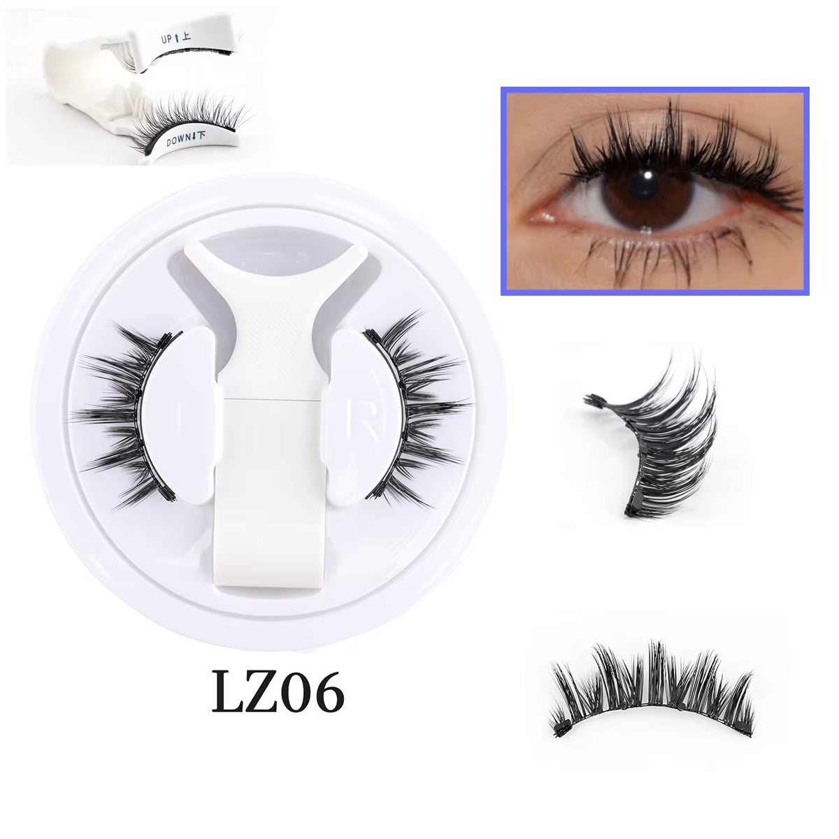 Wholesale 5/1 Pair Magnetic Eyelashes with Tweezer Set Reusable Magnetic Lash Extension Natural Curler False Eyelashes Makeup